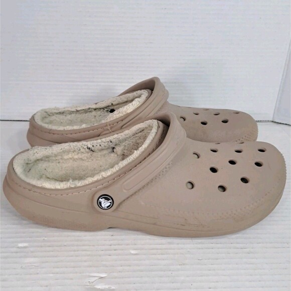 Crocs Lined Clog Shoes Men’s Size 12 Brown Faux Fur Slip On Comfort Warm Casual main image 7